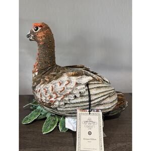 John Derian Target Limited Edition Fall Shaped Beaded Grouse Bird Pillow 11X15"